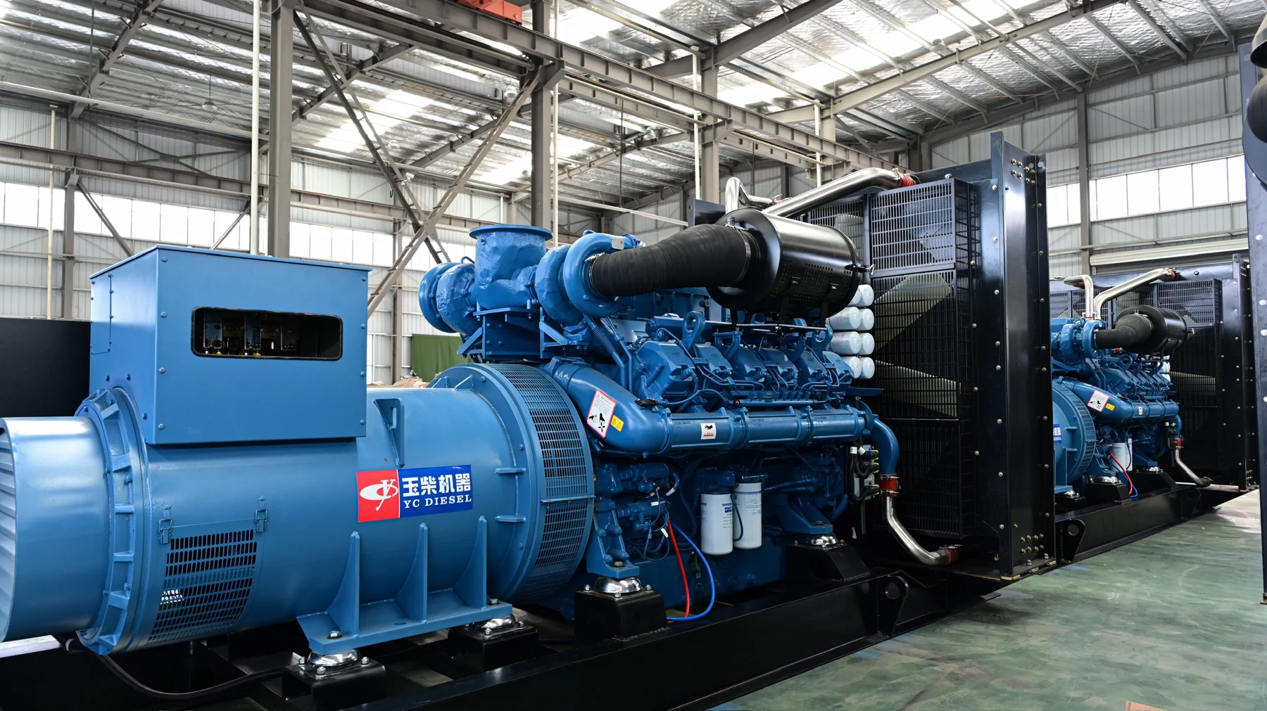 Generator sets on the workshop floor