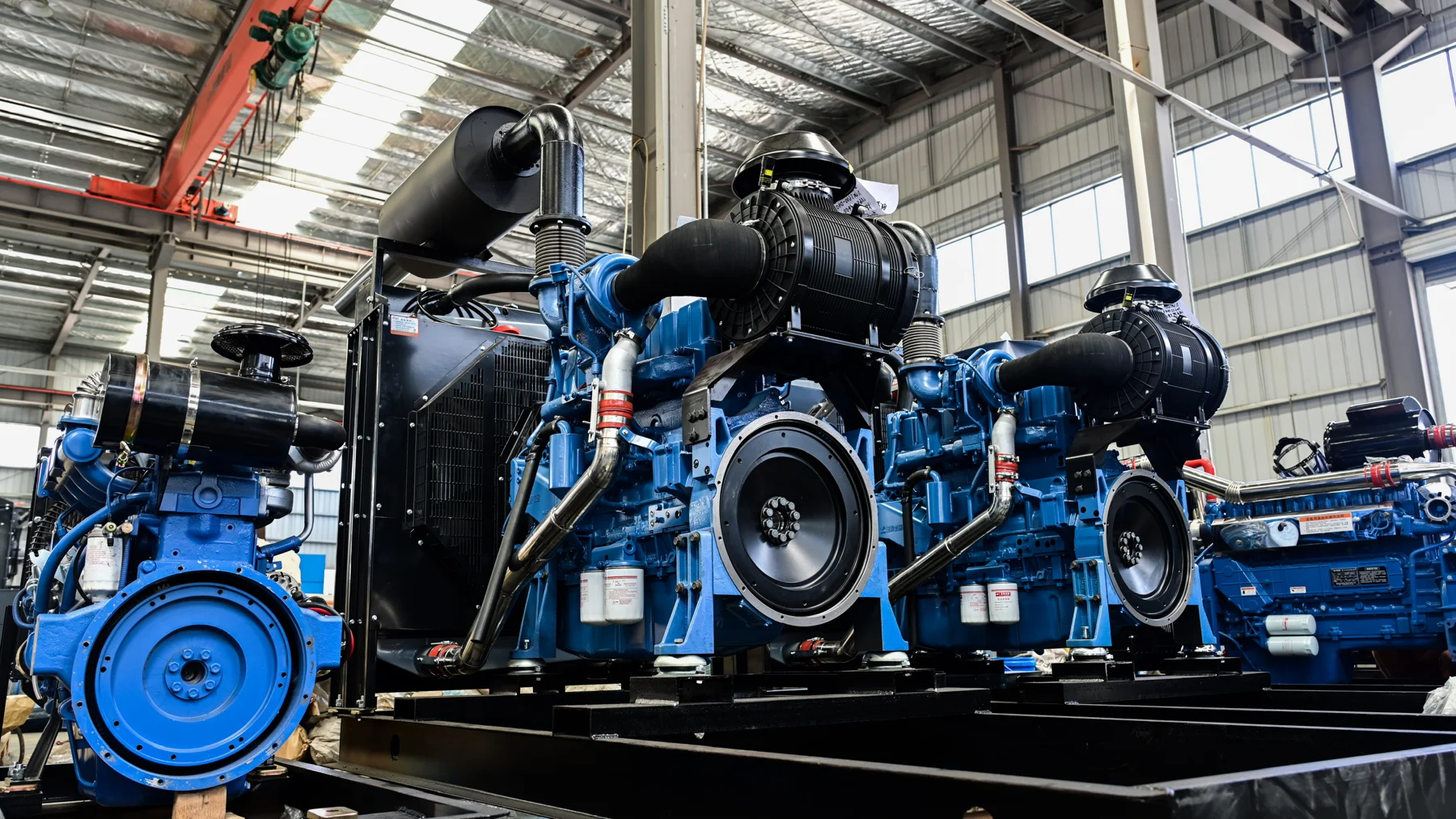 Generator sets on the workshop floor